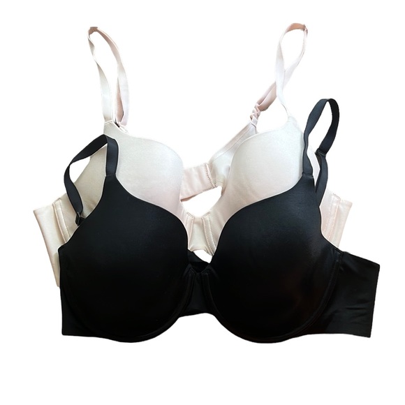 GAP Other - (2) Love by Gap Everyday Smooth Favorite Coverage Bra Black Cream Size 36C